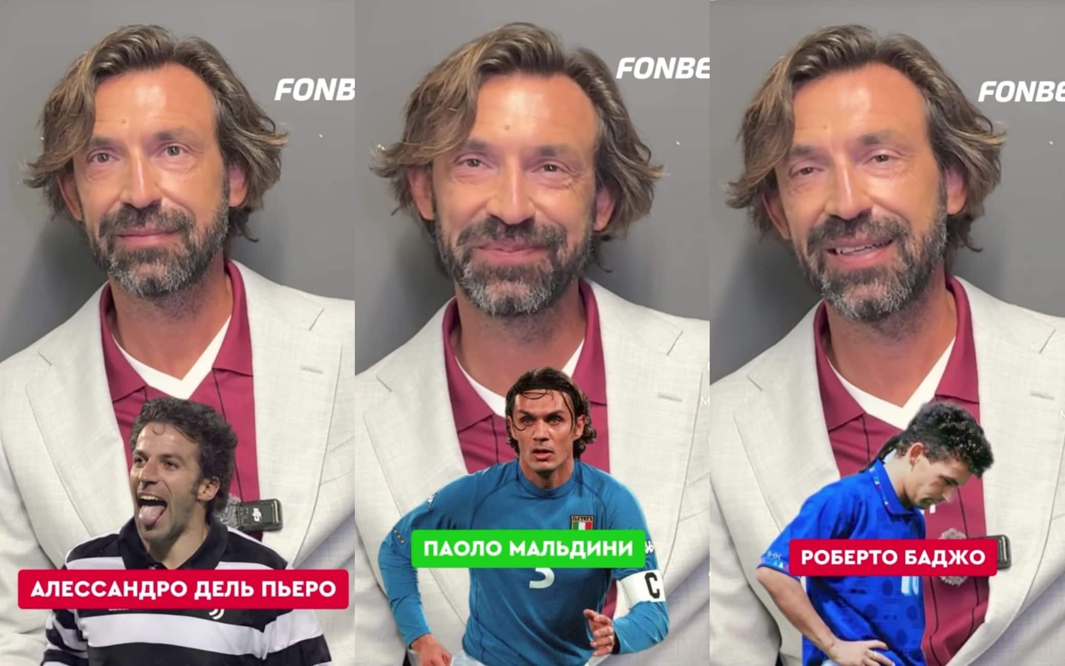 Andrea Pirlo e la challenge di Fonbet: in silenzio fino a che non sente il nome di Maldini