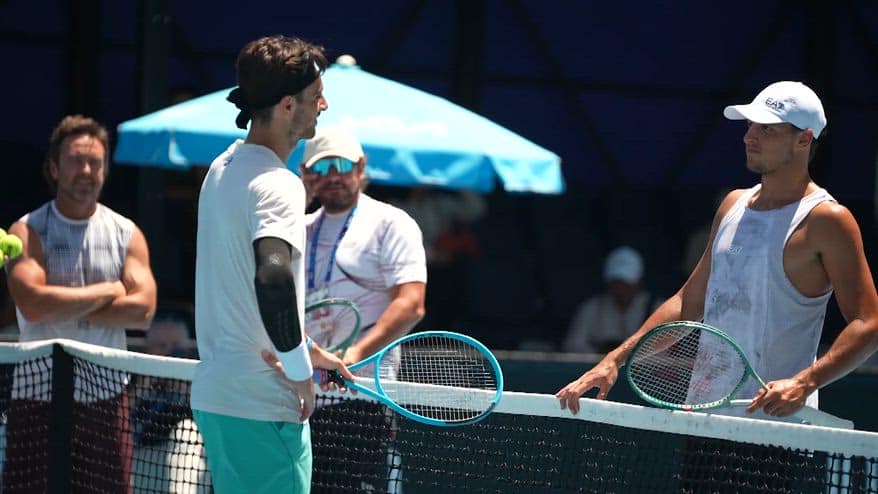 Musetti e Darderi, allenamento insieme a Melbourne