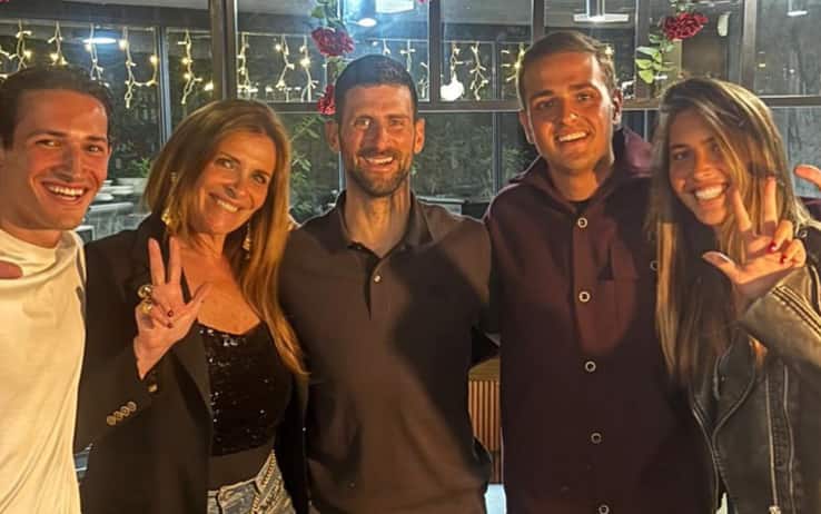 Novak Djokovic, cena al ristorante di Arianna Mihajlovic a Roma