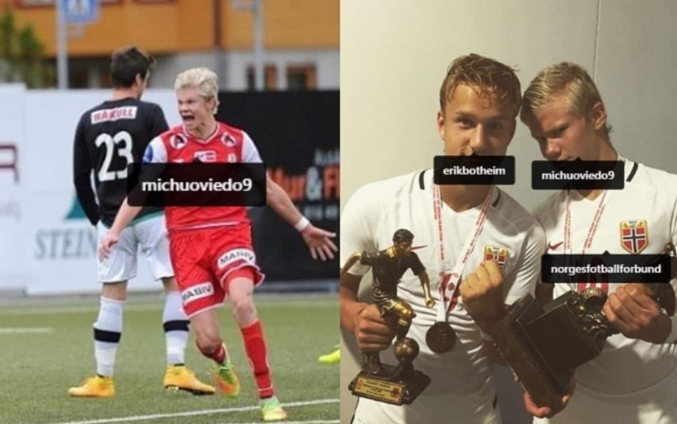 Gli scatti del 2016 in cui  Erling Haaland "taggava" su Instagram il suo idolo Michu