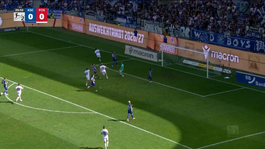 Zoma, il gol decisivo in Karlsruhe-Norimberga