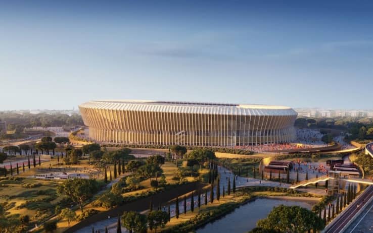 Il render del nuovo stadio della Roma