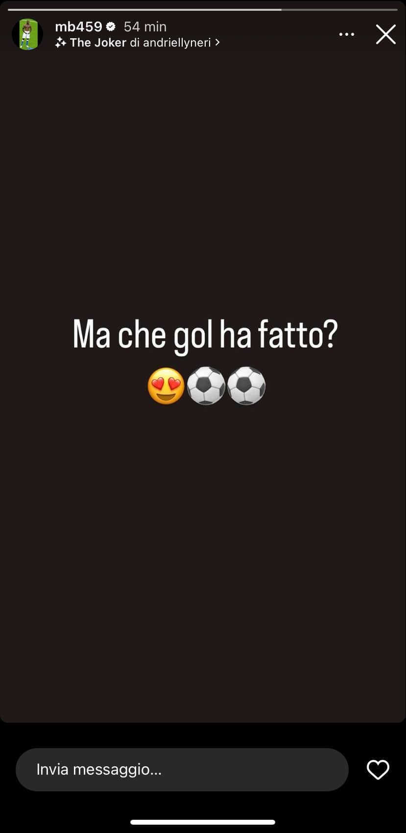 La storia Instagram di Super Mario Balotelli dopo la doppietta di Andrea Pinamonti