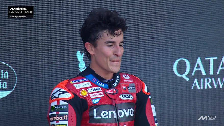 MotoGP, GP Ungheria: inno e festa sul podio per Marquez