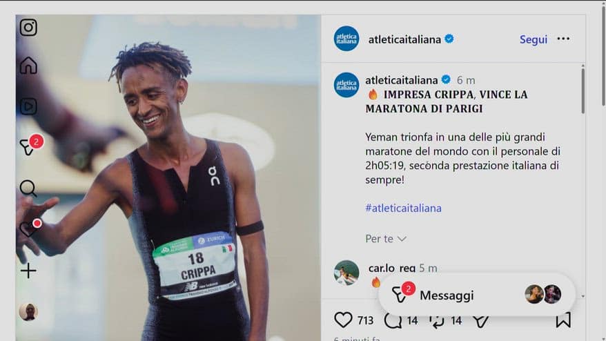 Yeman Crippa vince la Maratona di Parigi: è record italiano