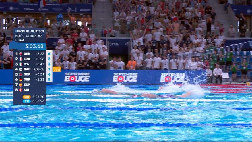Europei nuoto, argento nella staffetta mista uomini