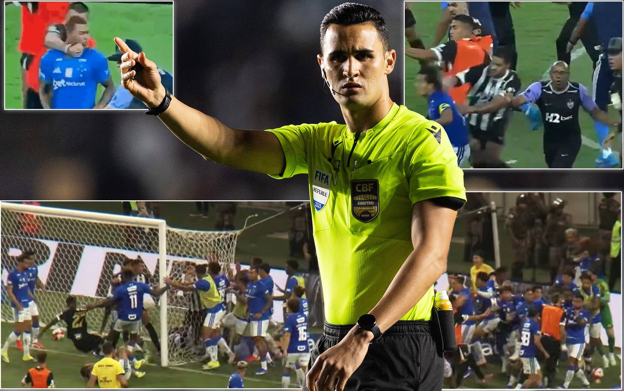 Rissa da record in Cruzeiro-Atletico Mineiro: l'arbitro espelle 23 giocatori. VIDEO