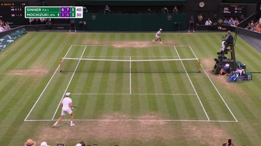 Sinner elimina Mochizuki a Wimbledon: il match point