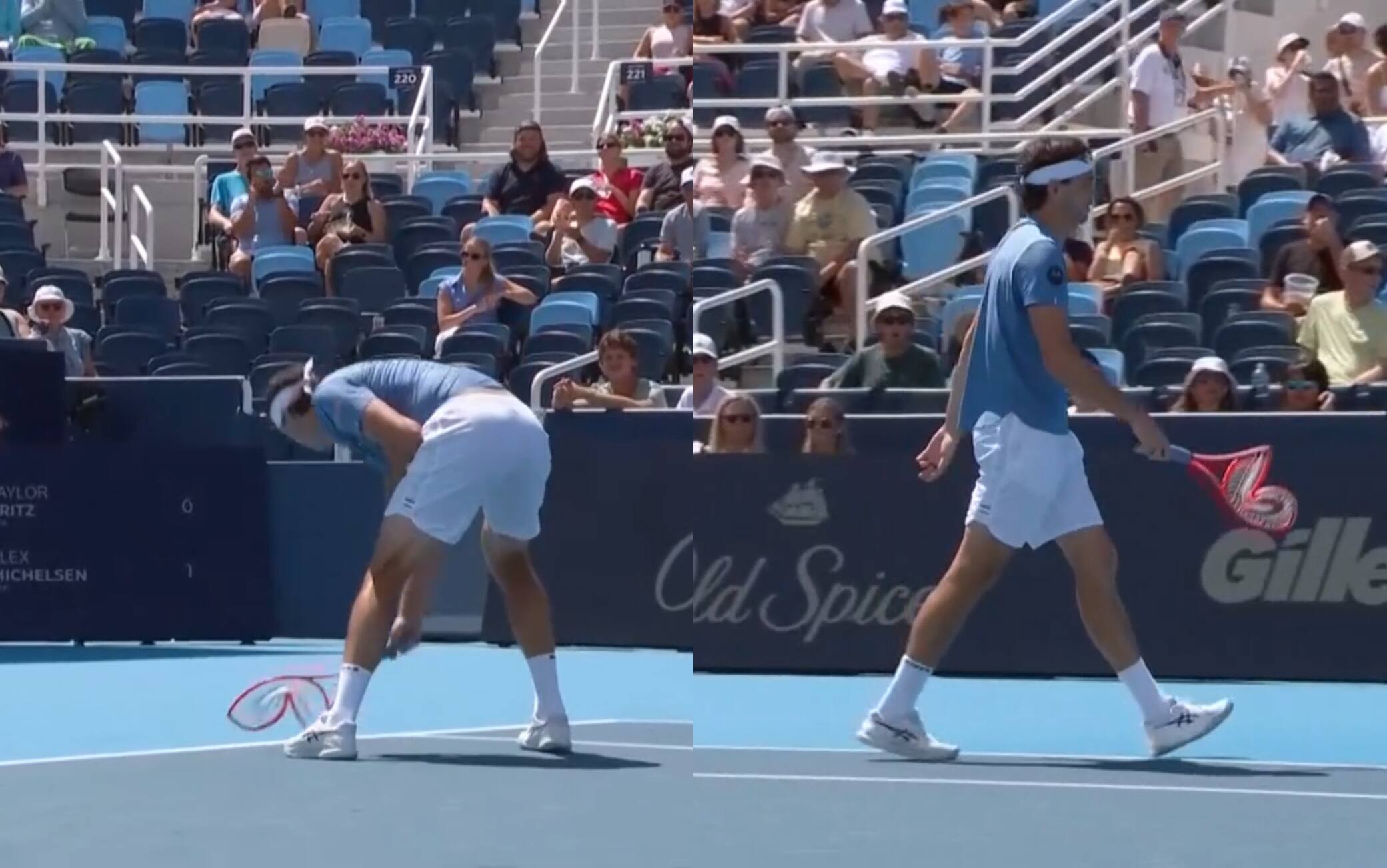 Fritz distrugge la racchetta dopo un game all'Atp Cincinnati. VIDEO