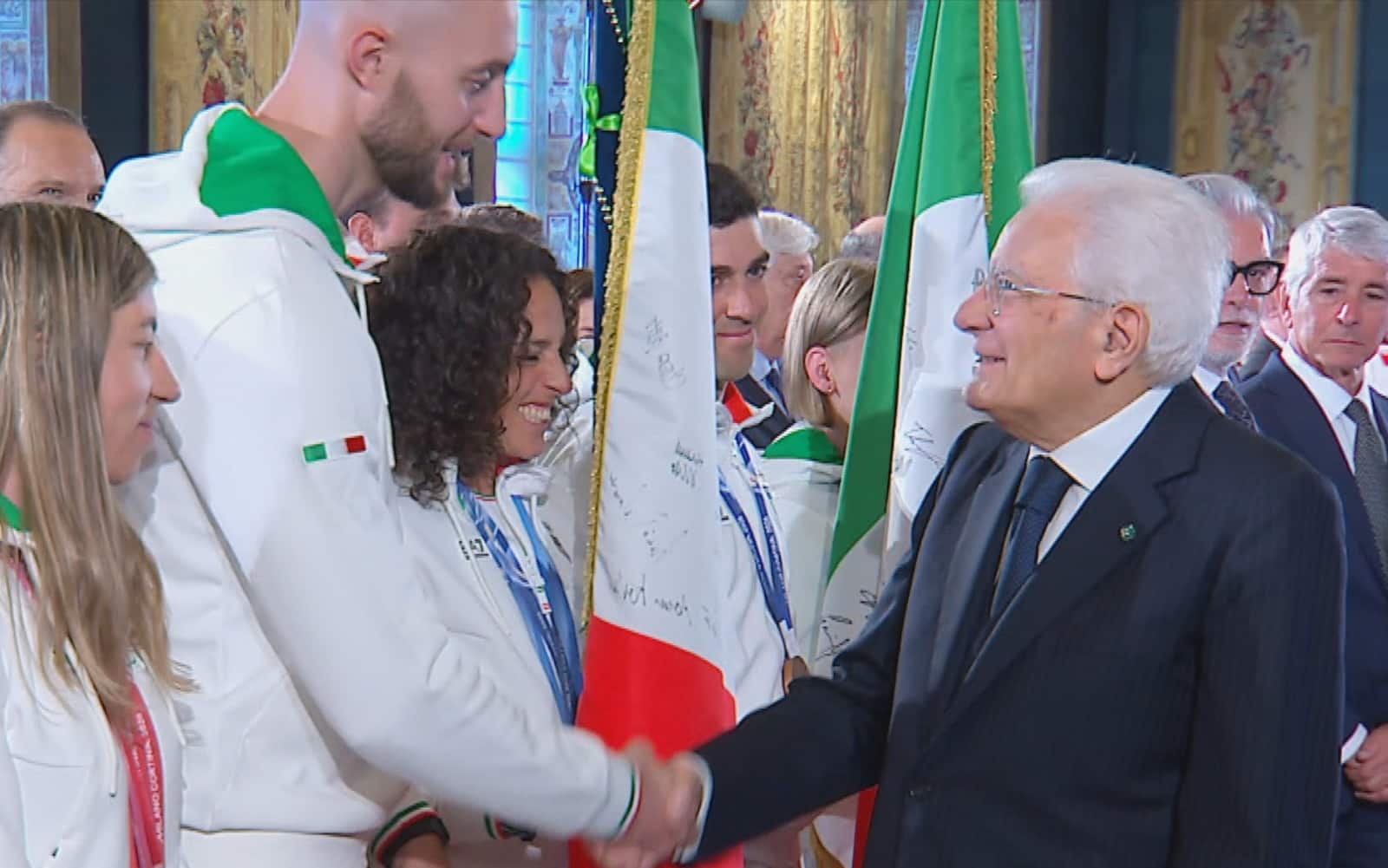 Sergio Mattarella incontra i medagliati azzurri Sergio Mattarella incontra i medagliati azzurri