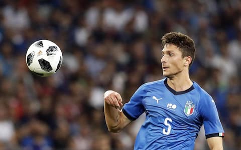 Mattia Caldara of Italy in action during the International Friendly soccer match between France and Italy in Nice, France, 01 June 2018.ANSA/SEBASTIEN NOGIER
