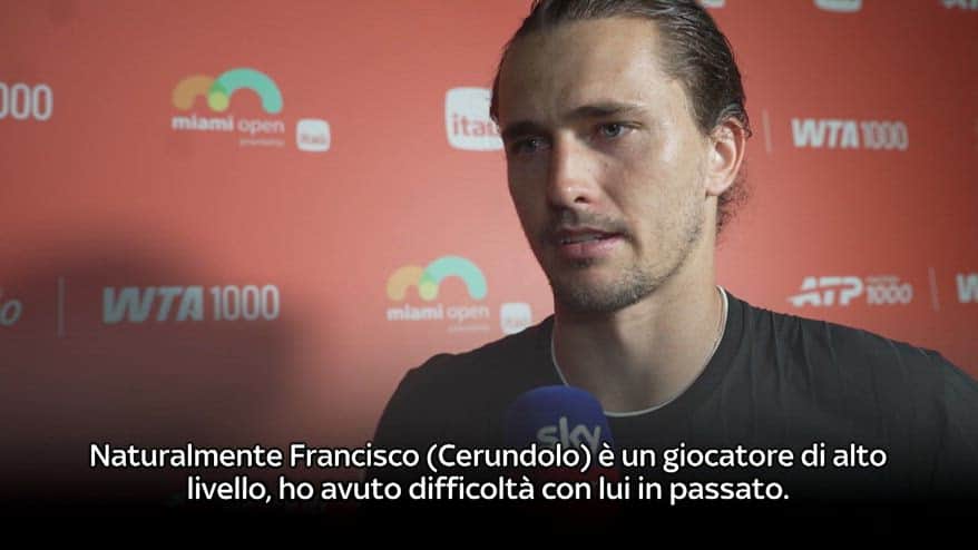 Zverev: "Sinner è il miglior giocatore sul cemento"