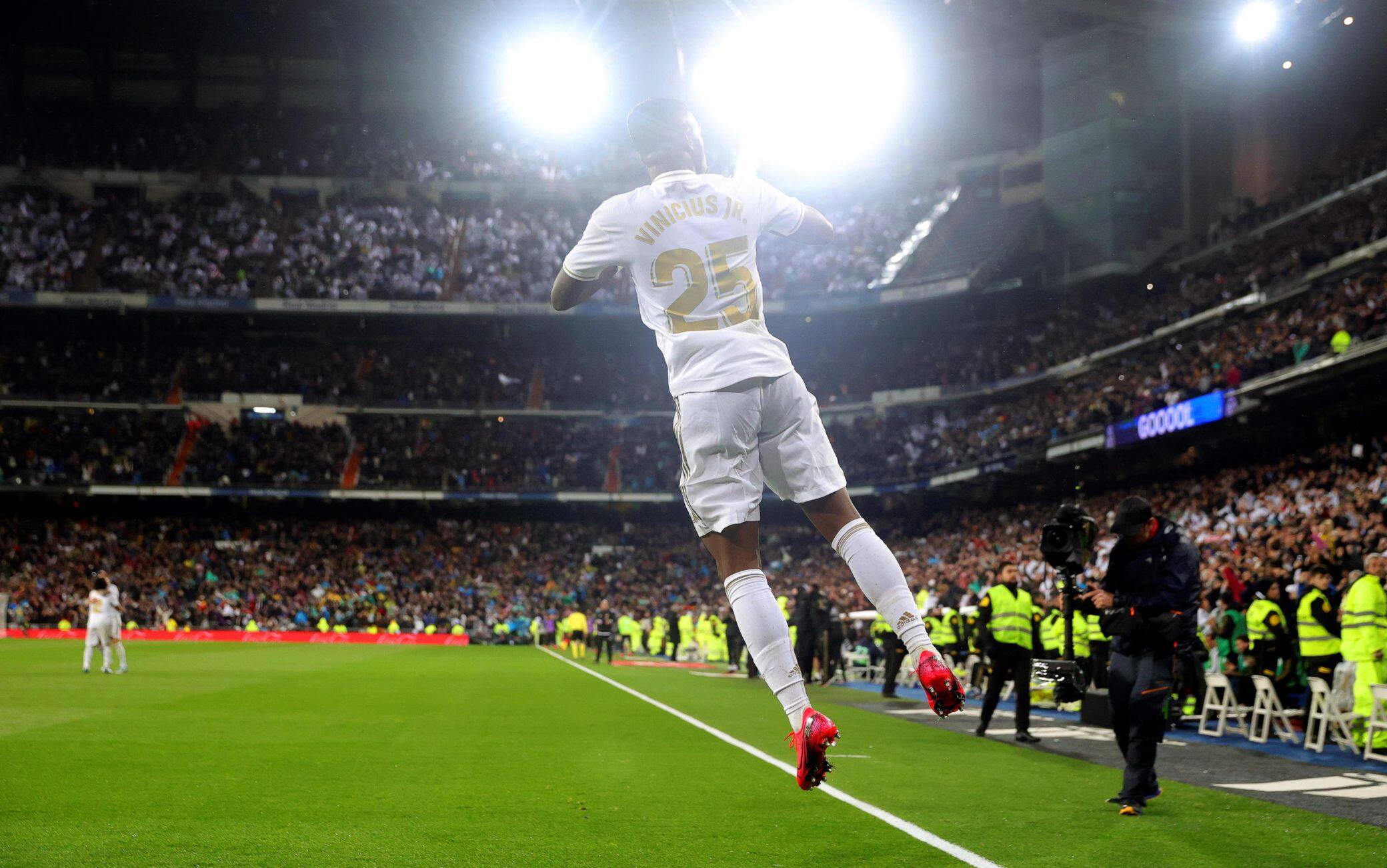 L'esultanza di Vinicius in Real-Barcellona