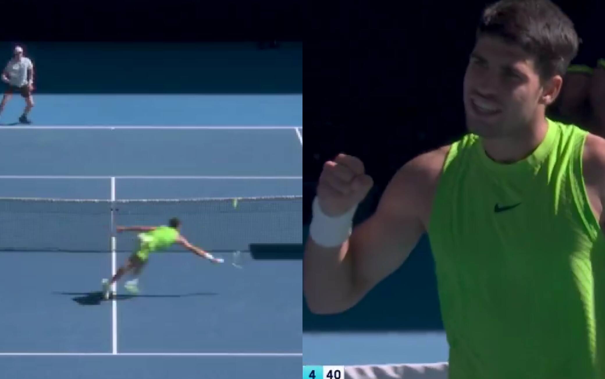 Il solito Alcaraz: punto super contro Hanfmann agli Australian Open