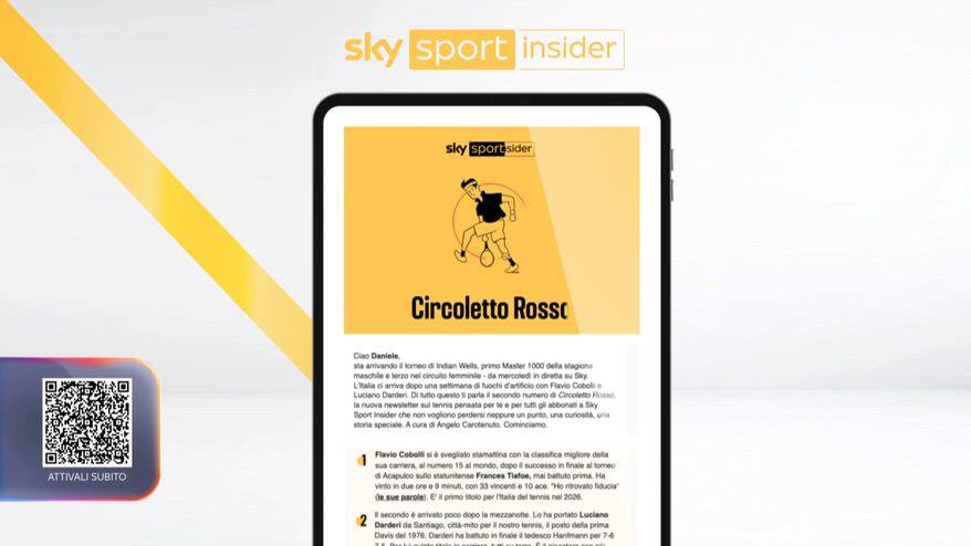 Sky Sport Insider: due nuove newsletter di tennis e motori