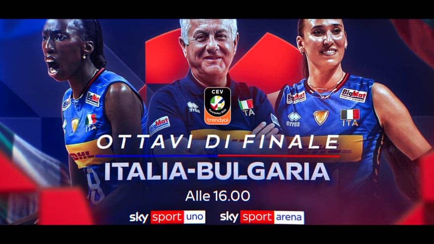 Ottavi Eurovolley, l'Italia affronta la Bulgaria oggi su Sky