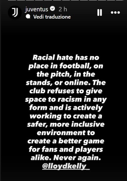 Il messaggio della Juventus