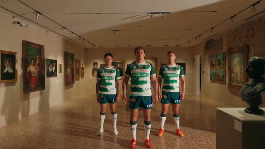 Benetton rugby, la nuova maglia home diventa arte
