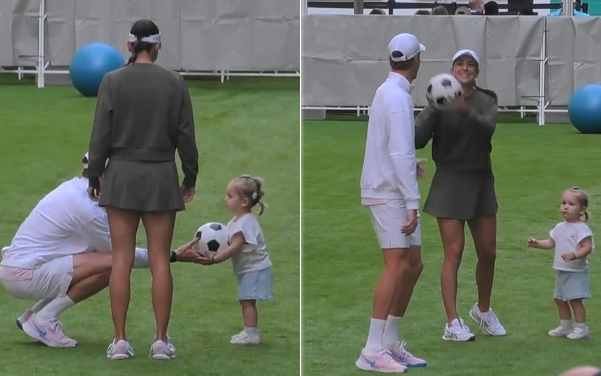Sinner dolcissimo fuori dal campo: il video mentre gioca con la figlia di Bencic
