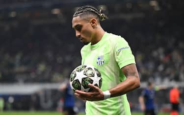 Raphinha of FC Barcellona in action during the UEFA Champions League Semi finals second leg match between Inter FC Internazionale and FC Barcellona, on May 6th, 2025, at Giuseppe Meazza San Siro Siro stadium in Milan, Italy Credit: Tiziano Ballabio
