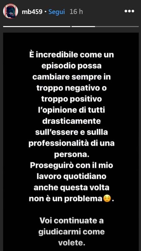 Lo sfogo di Balo sui social