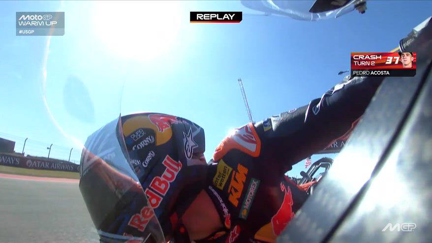 GP Austin, il video della caduta di Acosta nel warm up