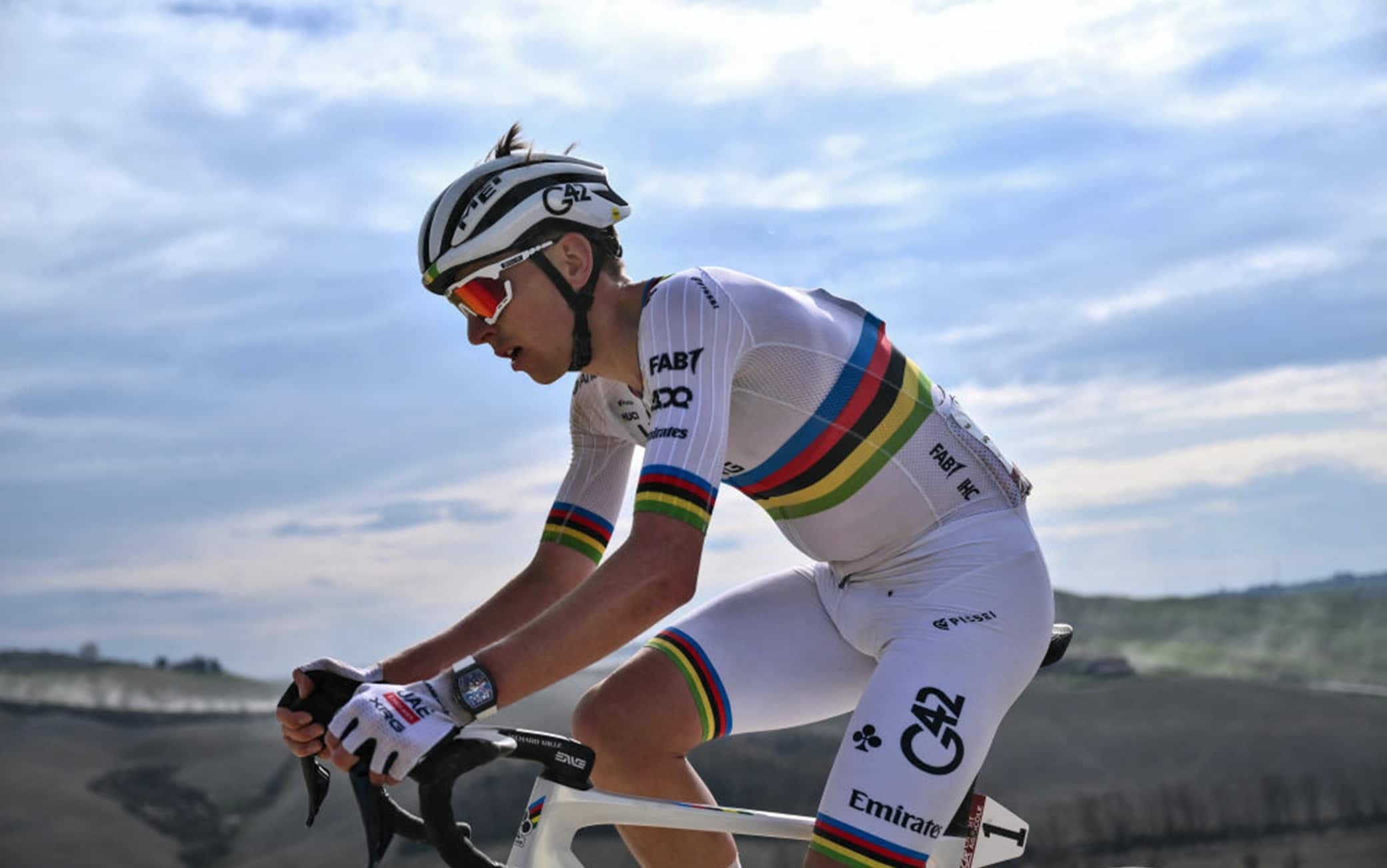 Strade Bianche, il settore Colle Pinzuto dedicato a Tadej Pogacar