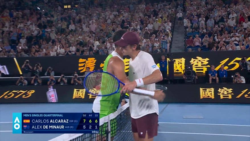 Alcaraz-De Minaur: i migliori colpi agli Australian Open