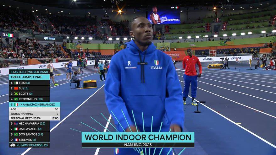 Oro Andy Diaz: gli highlights del triplo ai Mondiali indoor