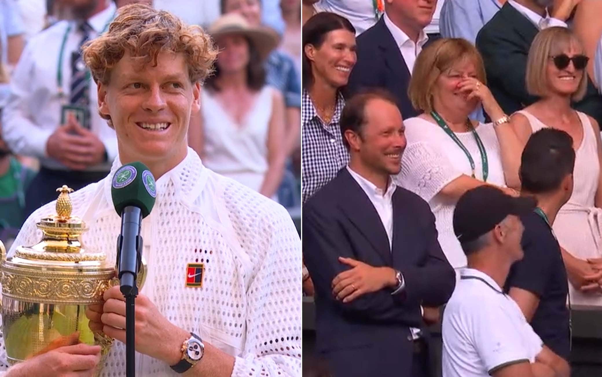 Sinner campione oggi a Wimbledon: "Ma ho visto che mamma è uscita due volte" 