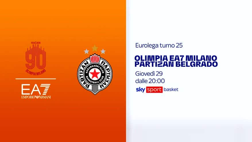 Eurolega, 25^ turno: Olimpia Milano-Partizan su Sky