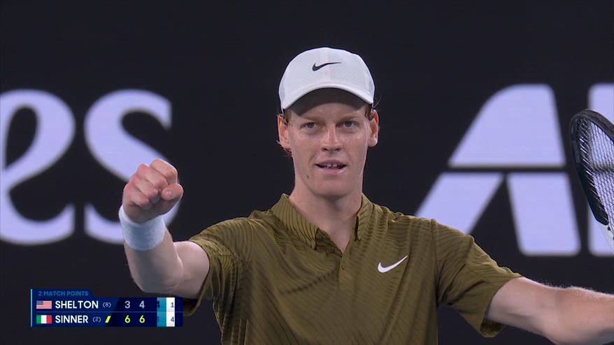 Sinner-Shelton, i punti migliori agli Australian Open