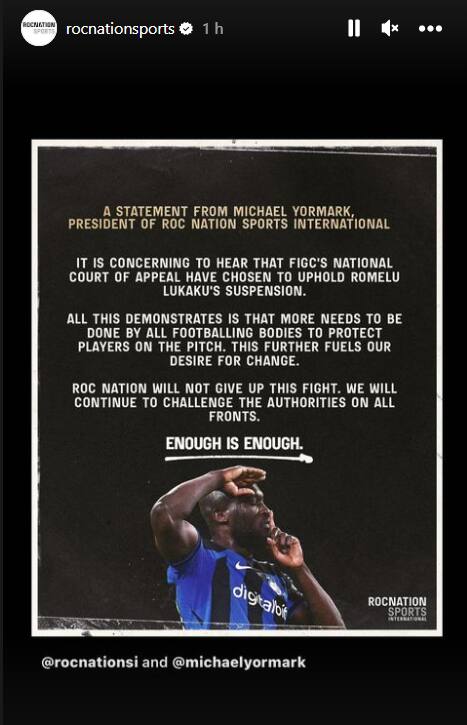 La nota di Roc Nation