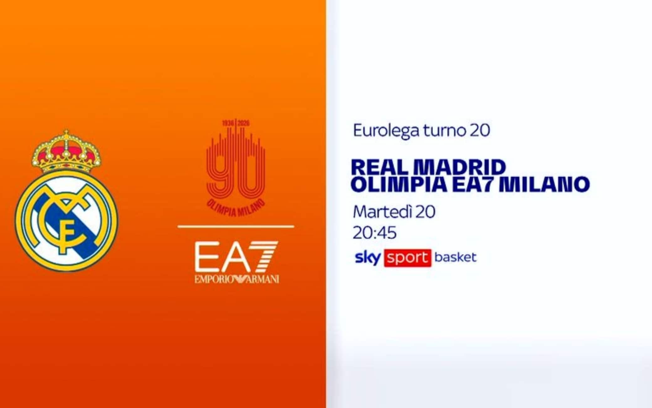  Real Madrid-Olimpia Milano: dove vedere la partita in tv e streaming
