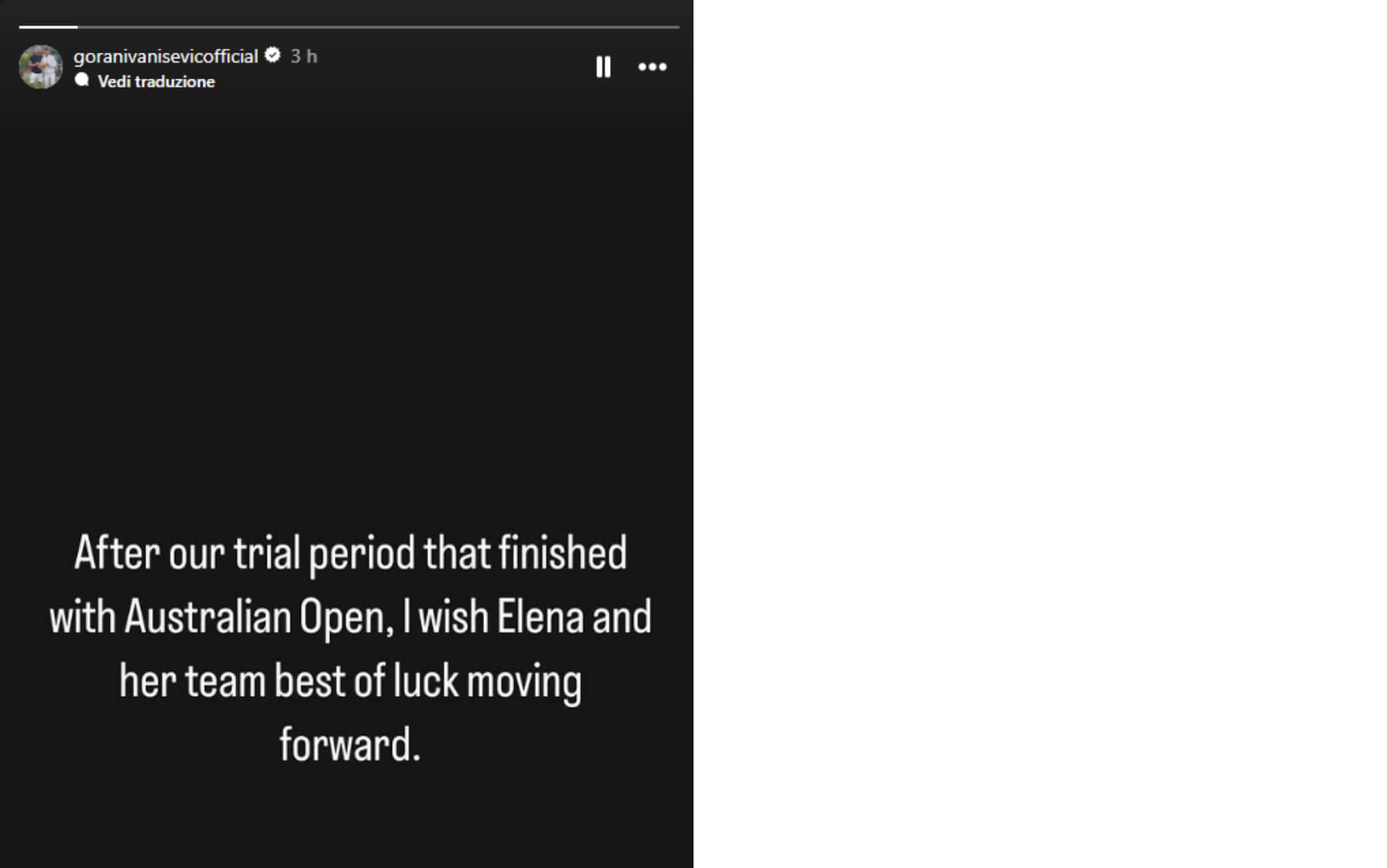 La story Instagram di Ivanisevic