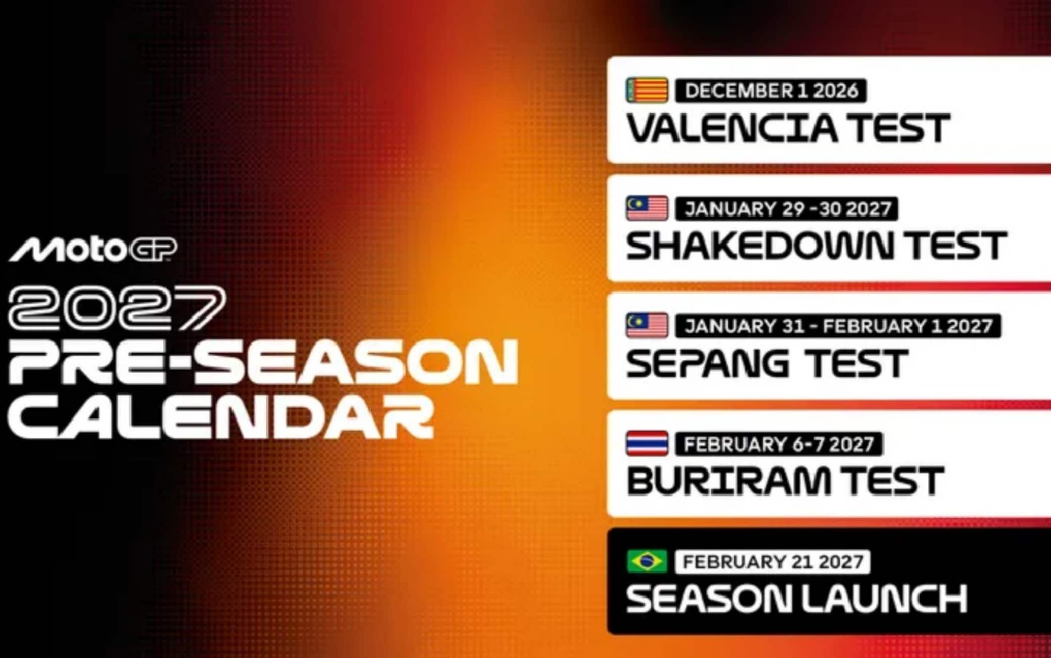 MotoGP, i test prima dell'inizio del Mondiale 2027: calendario e date