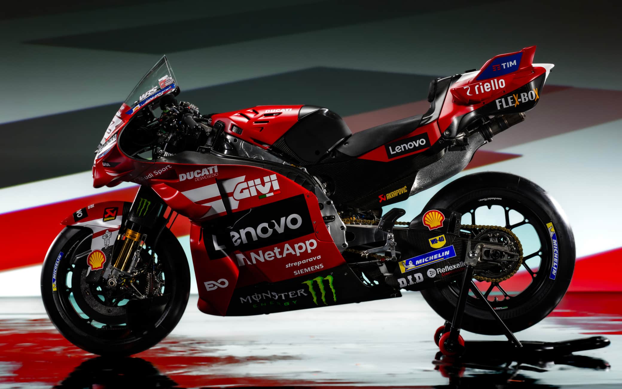Ducati MotoGP, la nuova livrea della moto di Marquez e Bagnaia. FOTO