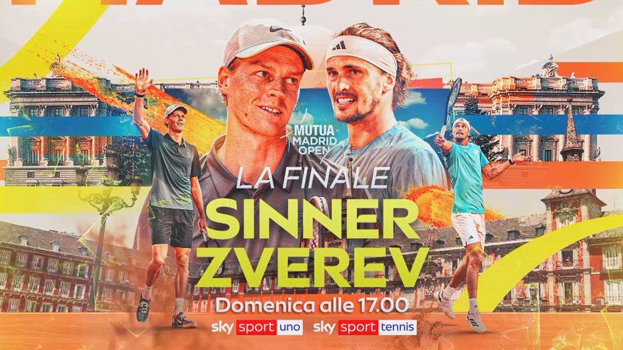 Sinner-Zverev, la finale domenica alle 17 su Sky