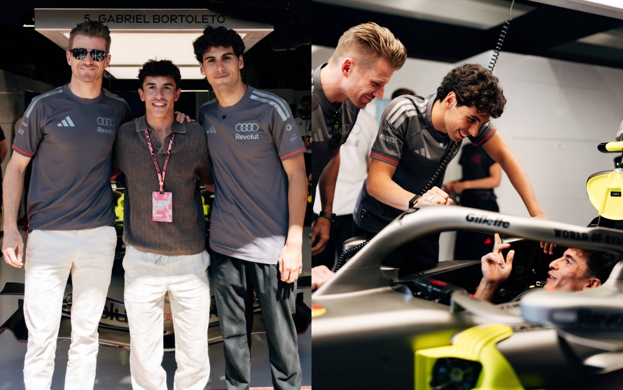 Dalla MotoGP alla Formula 1: Marc Marquez ospite nel box Audi nel GP Catalunya. FOTO-VIDEO