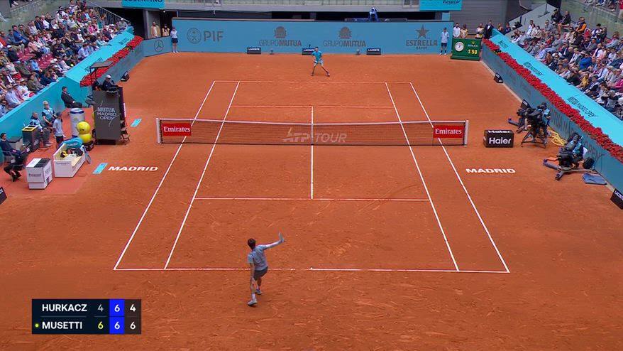 Atp Madrid, il match-point di Musetti contro Hurkacz