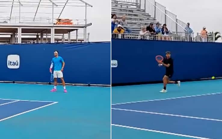 Musetti-Cobolli, amici 'contro': allenamento con vista ottavi all'Atp Miami. VIDEO