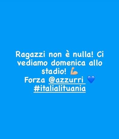 Il messaggio di Sensi su Instagram