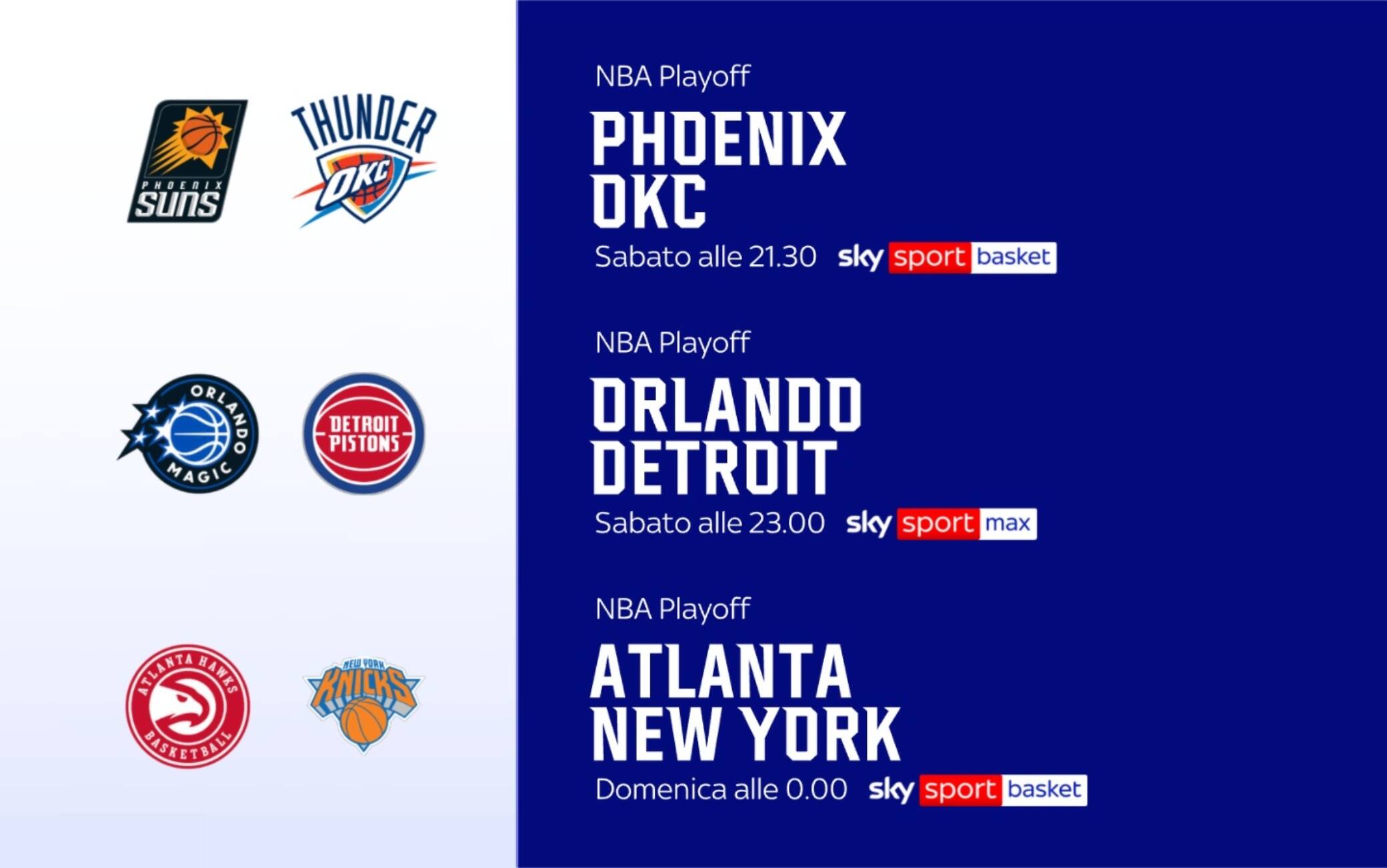 NBA, il super sabato sera di Sky Sport: tre sfide di playoff tra Est e Ovest