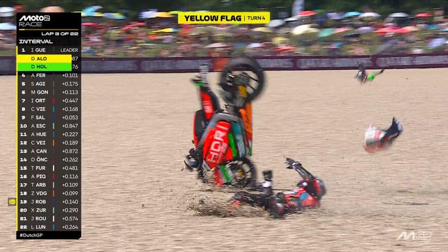Moto2, caduta dopo pochi giri per Vietti ad Assen
