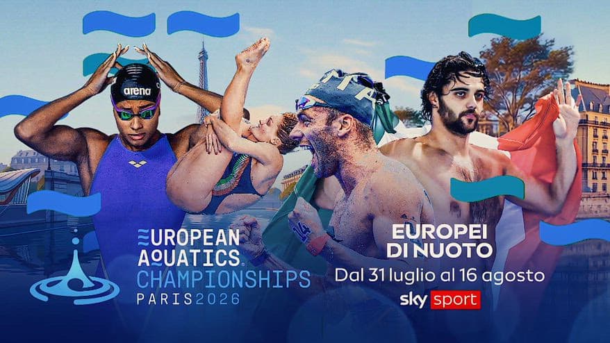  Europei di nuoto, dal 31 luglio al 16 agosto su Sky