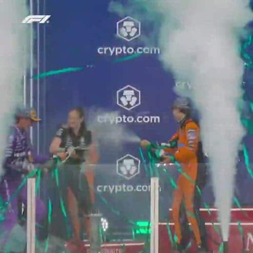 Antonelli, è qui la festa! Il podio dopo la vittoria a Miami