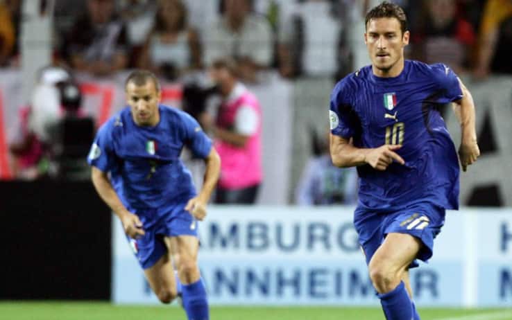 Totti e Del Piero durante la semifinale del Mondiale 2006 contro la Germania