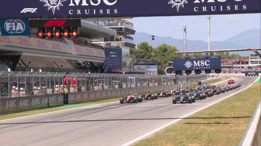 F1, GP Barcellona: la partenza e il primo giro in Catalunya