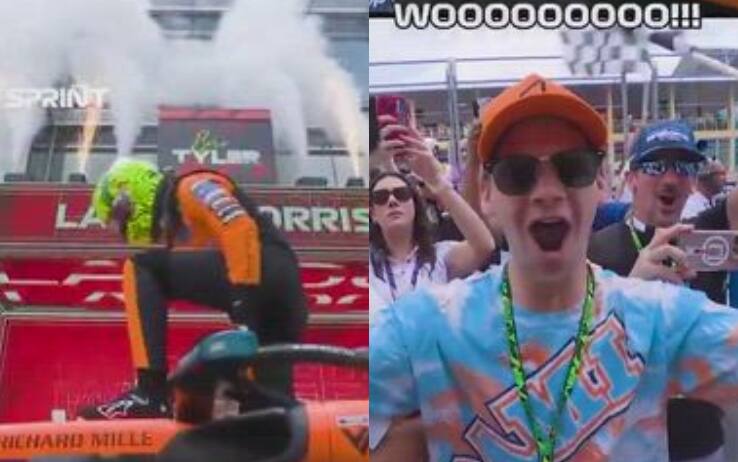 F1, a Norris la Sprint Race: un suo tifoso impazzisce di gioia. VIDEO