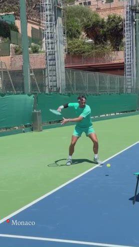 Musetti, allenamento sul cemento a Monte-Carlo